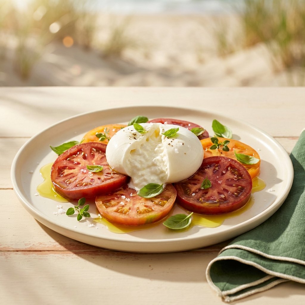 Burrata con tomate